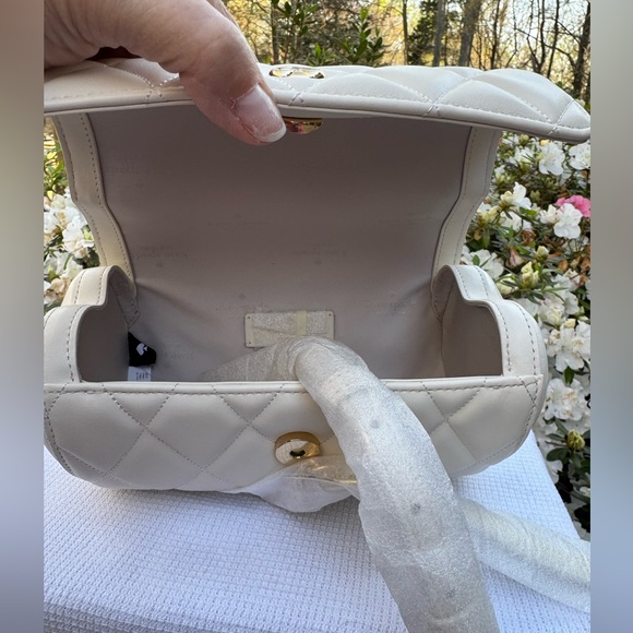 Kate Spade Quilted Leather Purse Maringue/Off White Heart to Heart Purse NWT - Picture 8 of 13